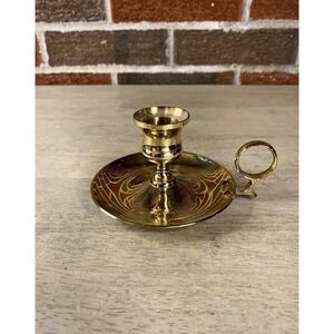 Baldwin Brass Chamberstick Candle Holder with Finger Loop